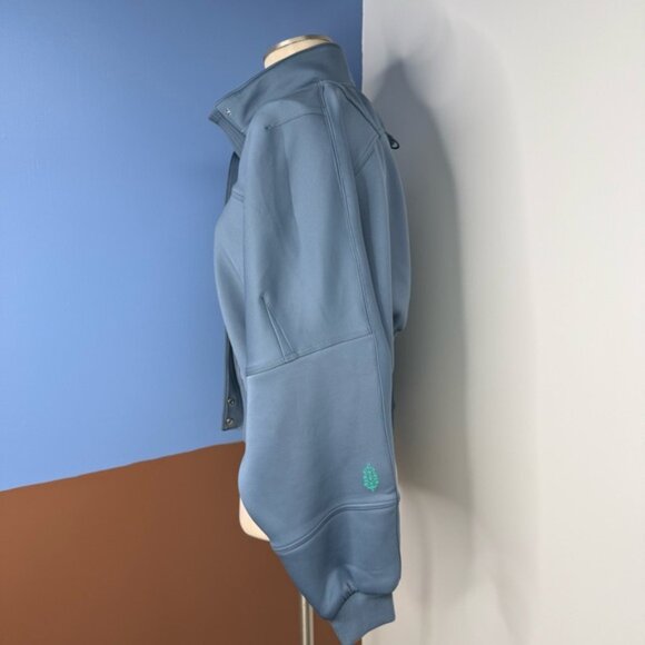 Free People FP Movement Off to the Races Bomber Jacket Blue NWOT M - Picture 9 of 12